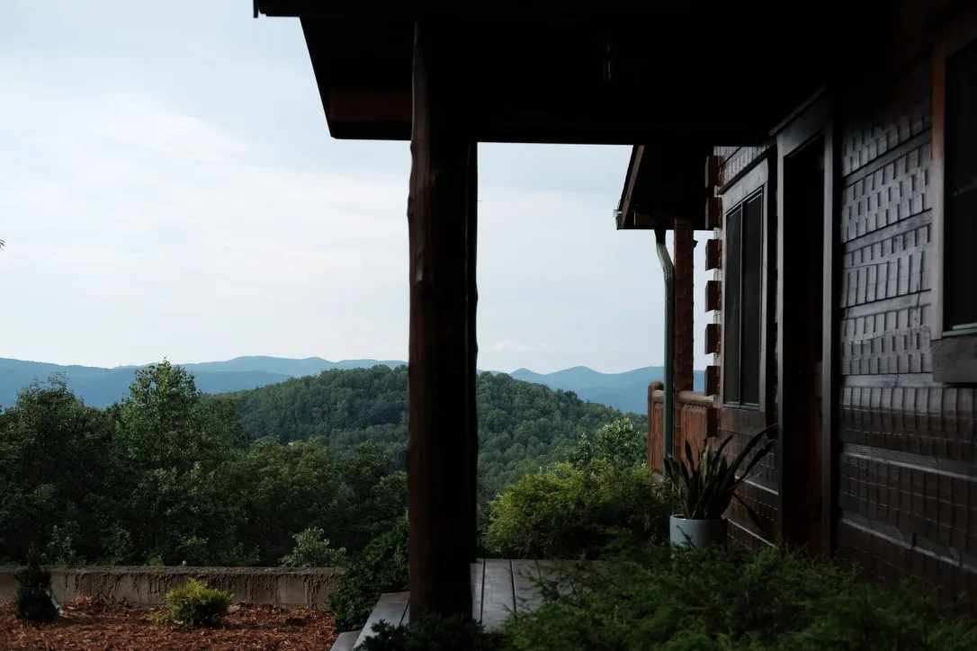 The Ridge — porch view of the Blue Ridge mountains